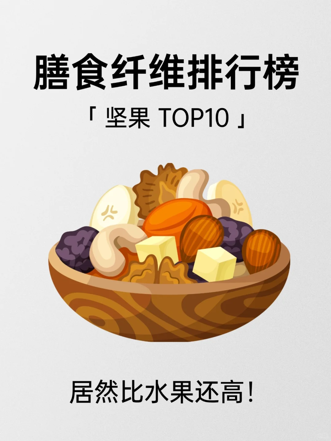 膳食纤维TOP10坚果排行榜｜减脂&控糖必看！