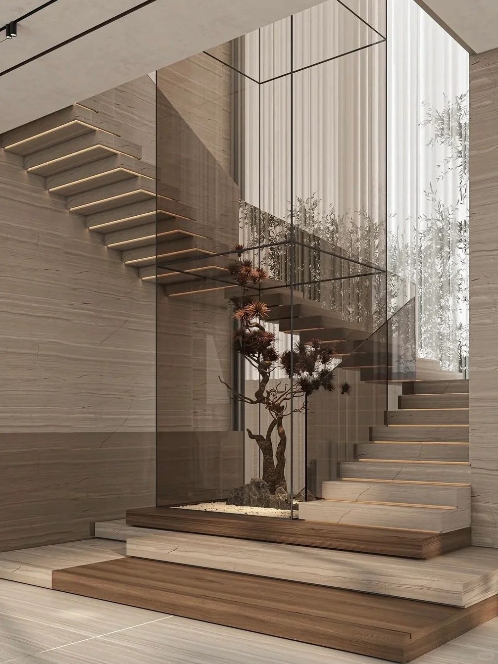 ??真的有被楼梯➕玻璃的组合惊艳到!