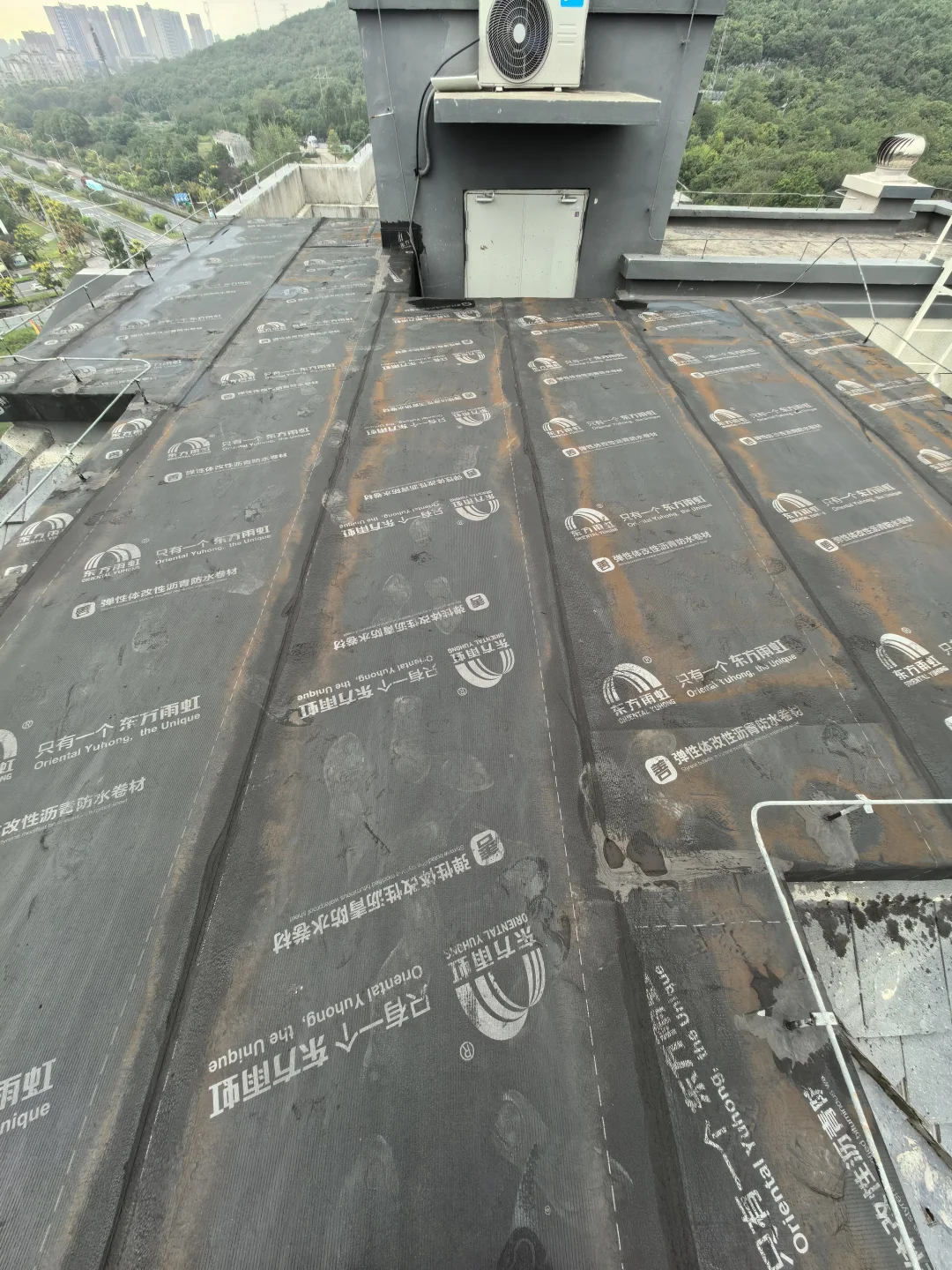 160元/平的防水，完工后毡子上黄的是什么？