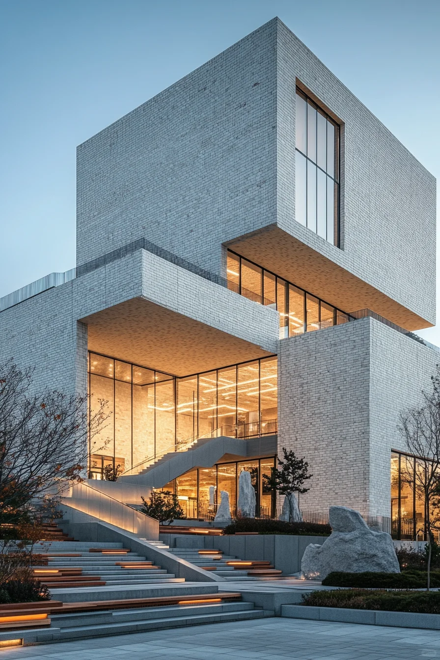 Midjourney建筑设计 现代几何建筑 附咒语