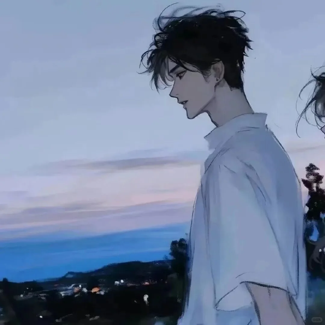 浪漫情头｜发丝缠过晚风里