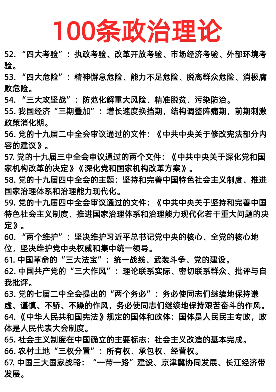 100条政治理论