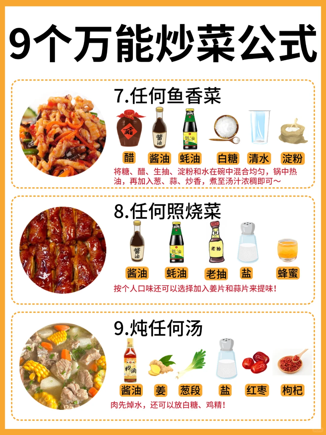 ?9个万能炒菜公式！厨房小白秒变大厨！