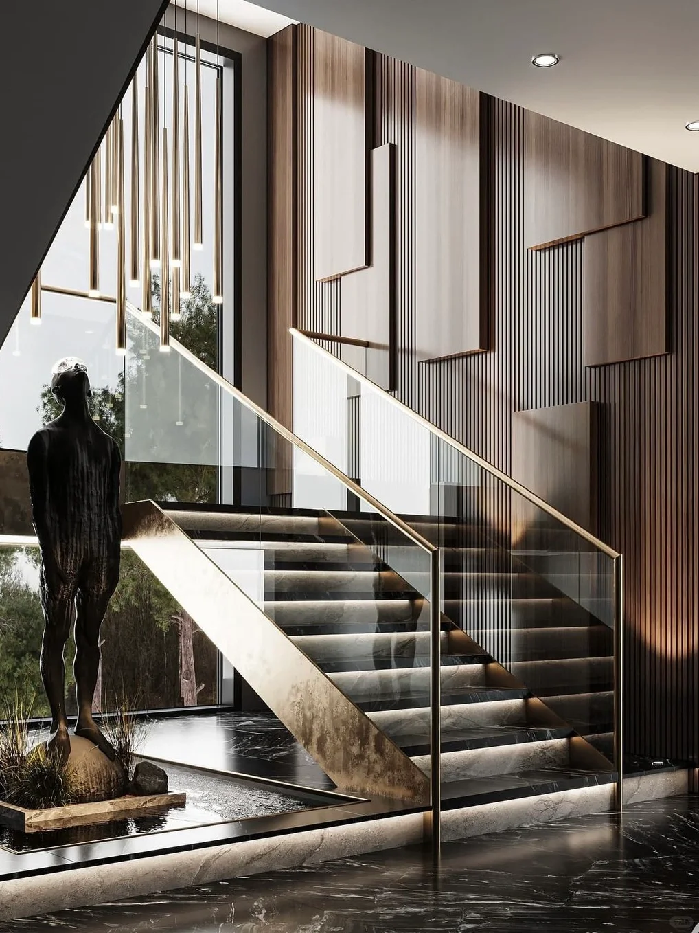 ??真的有被楼梯➕玻璃的组合惊艳到!