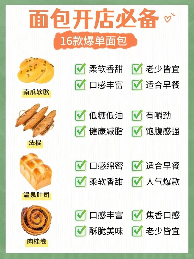 烘焙新手开一家面包店?首选16款爆单产品