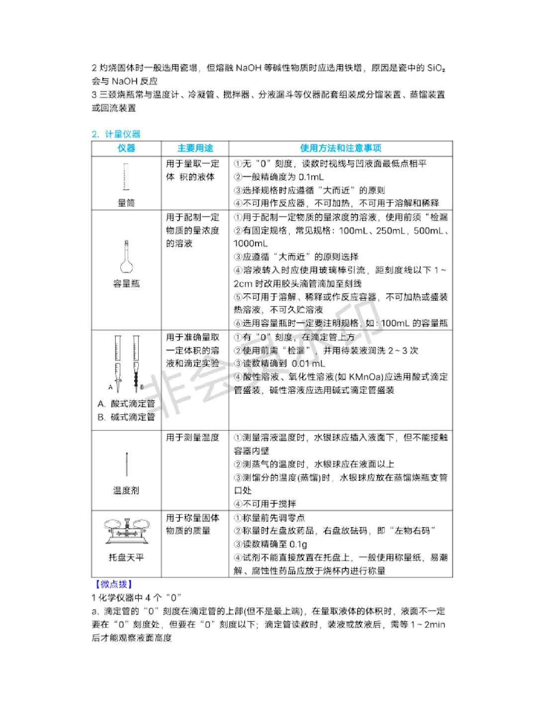 化学实验常用仪器和操作