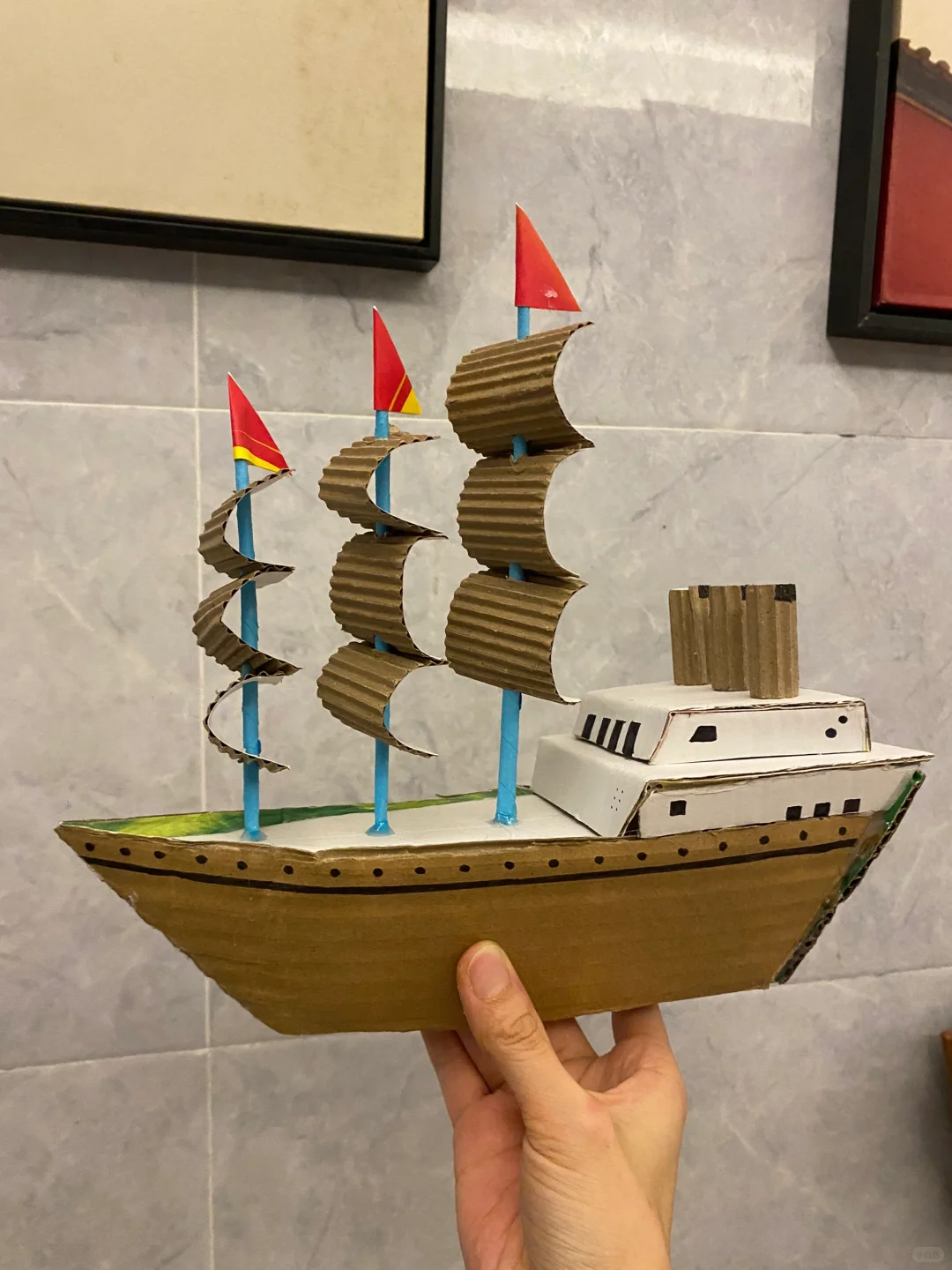 纸皮帆船⛵️手工制作