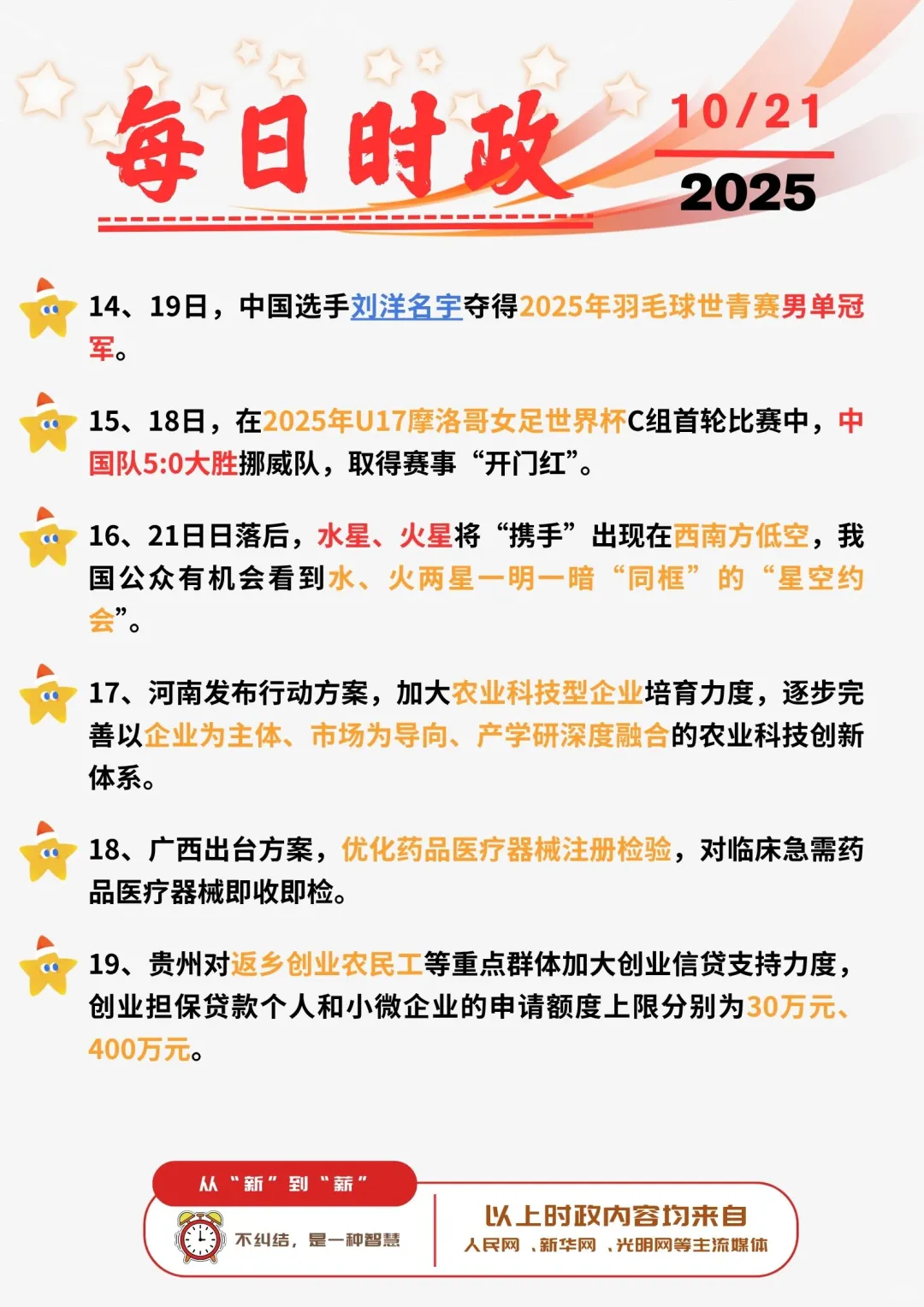 ?每日时政打卡 | 2025年10月21日
