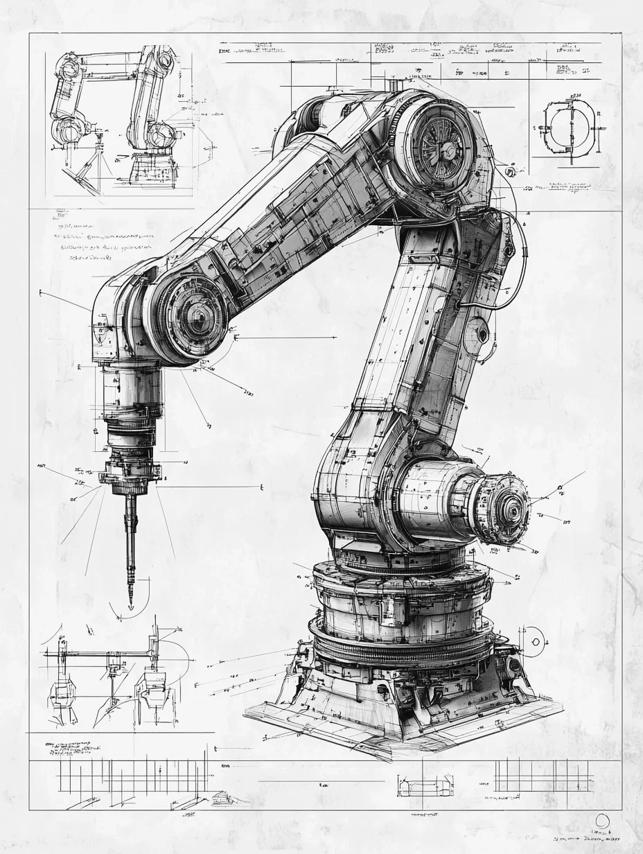 流水线机械臂·产品设计线稿［咒语］