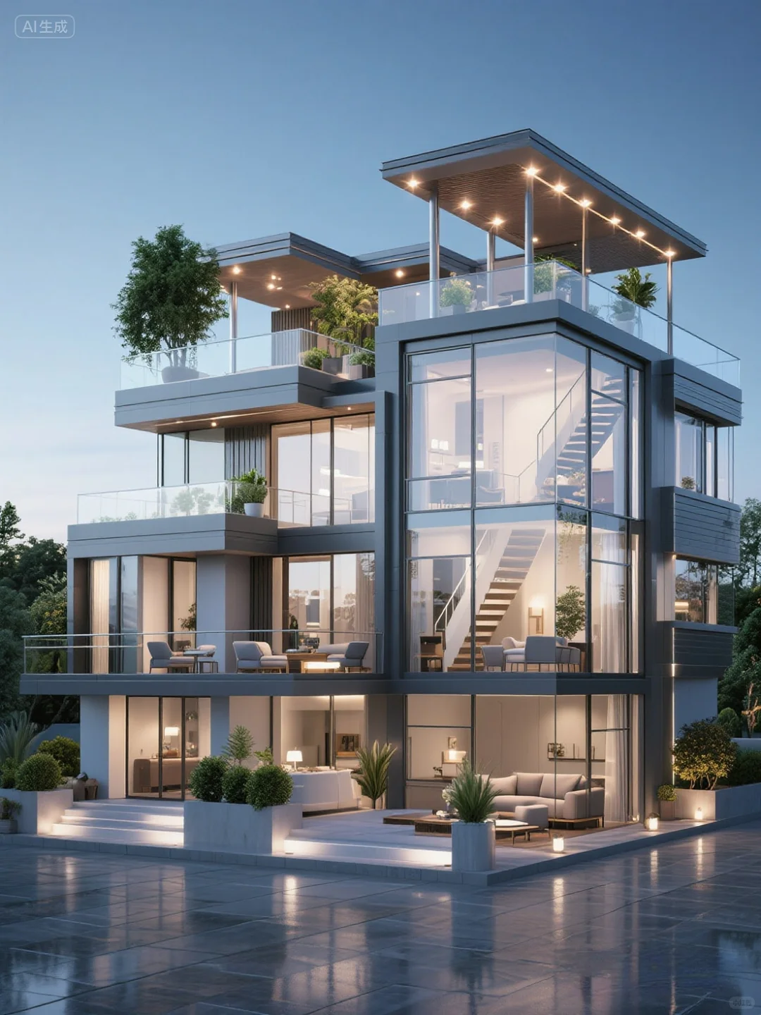 AI-别墅玻璃幕墙
