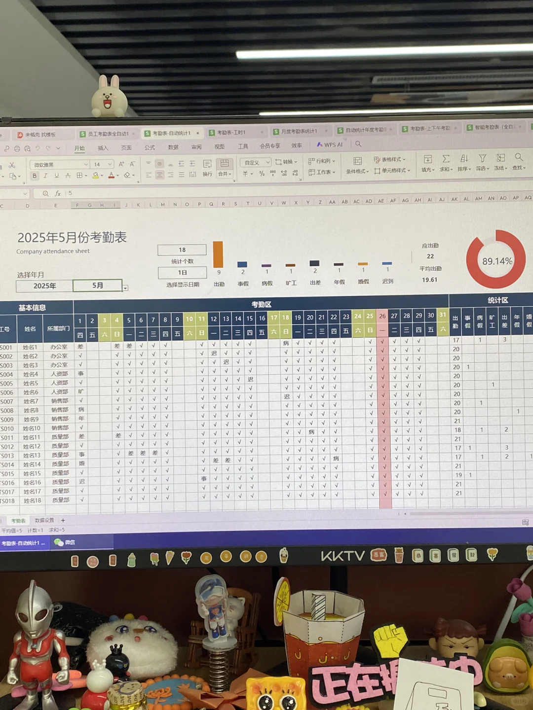 终于有人把考勤表打磨成全自动表格了