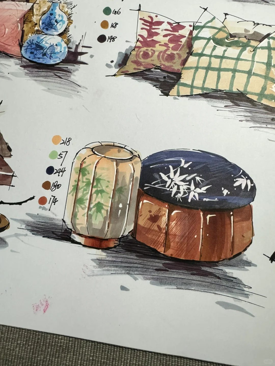 每周一画17｜花花抱枕