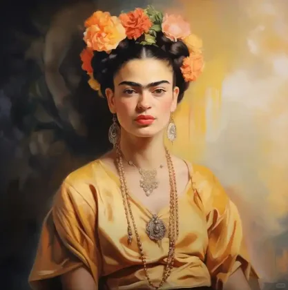 “戴花的受伤女王”｜墨西哥女画家｜弗里达卡罗