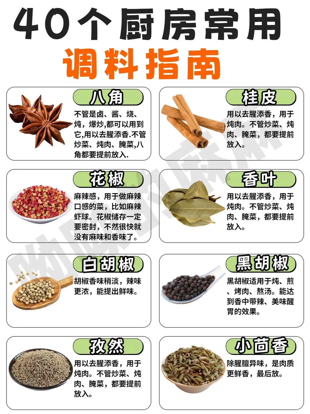 40个厨房常用调料指南