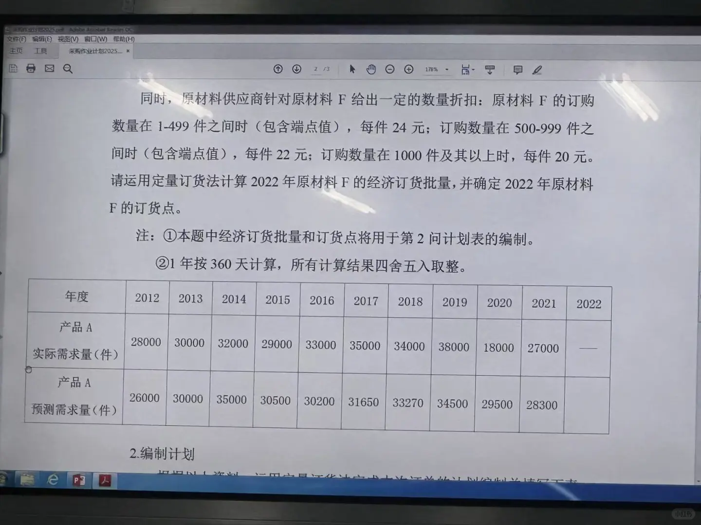 购采作业计划‼️‼️