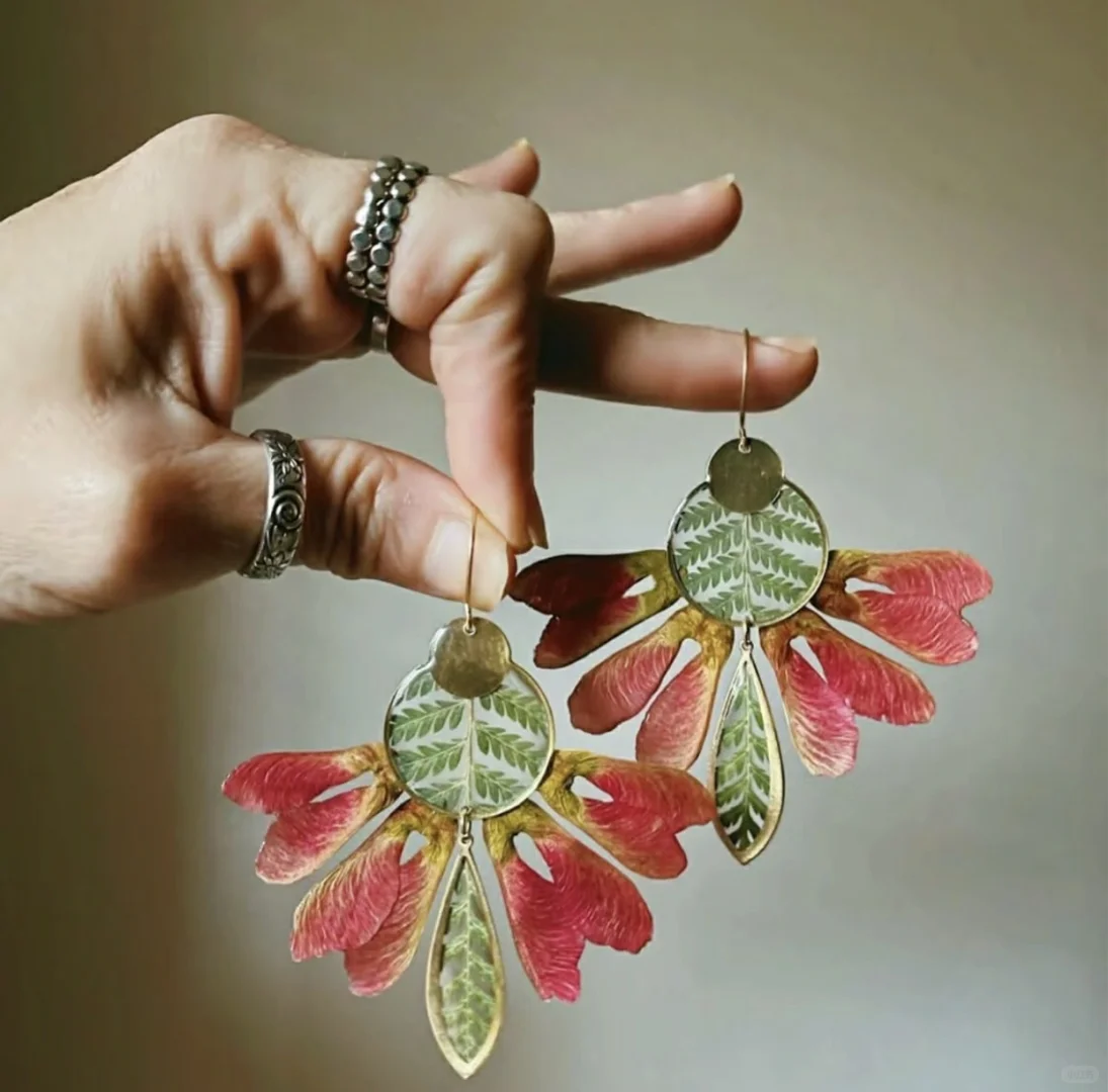 分享｜真花植物滴胶耳饰