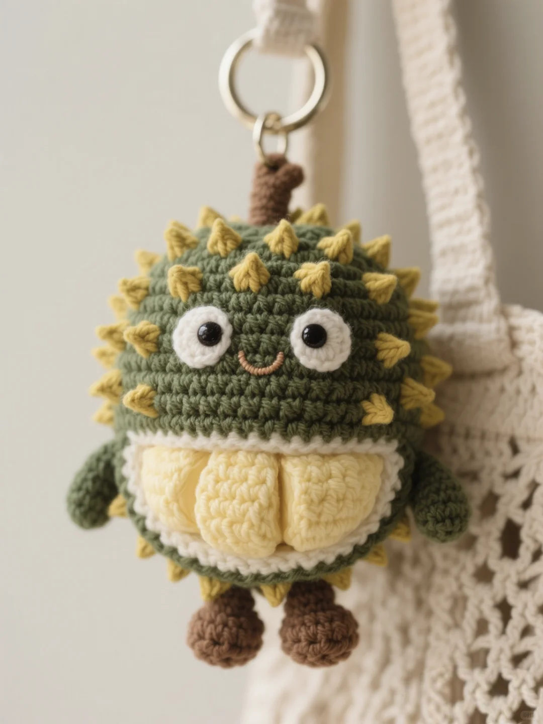 每天一个设计—榴莲钩织挂件