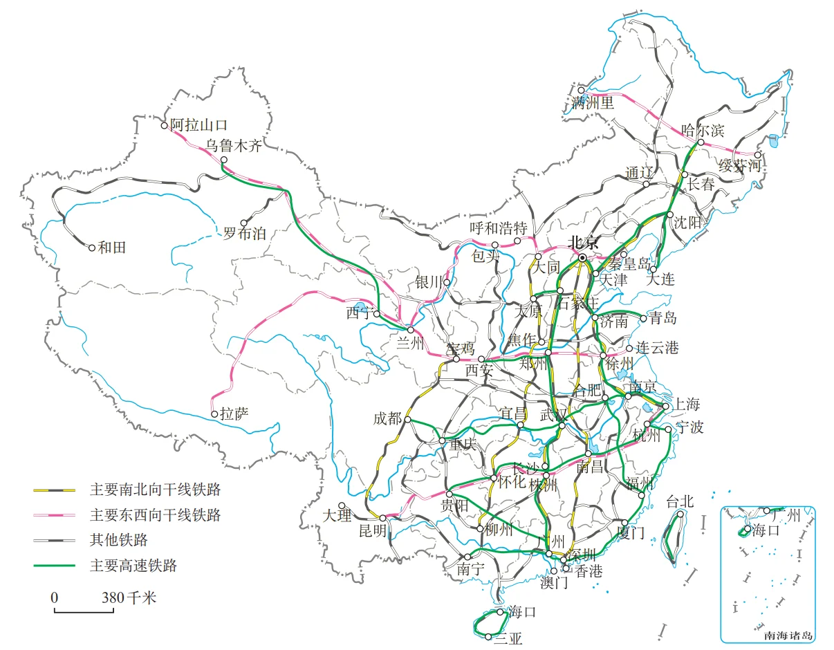 高清地图:铁路干线、水路运输、管道运输…