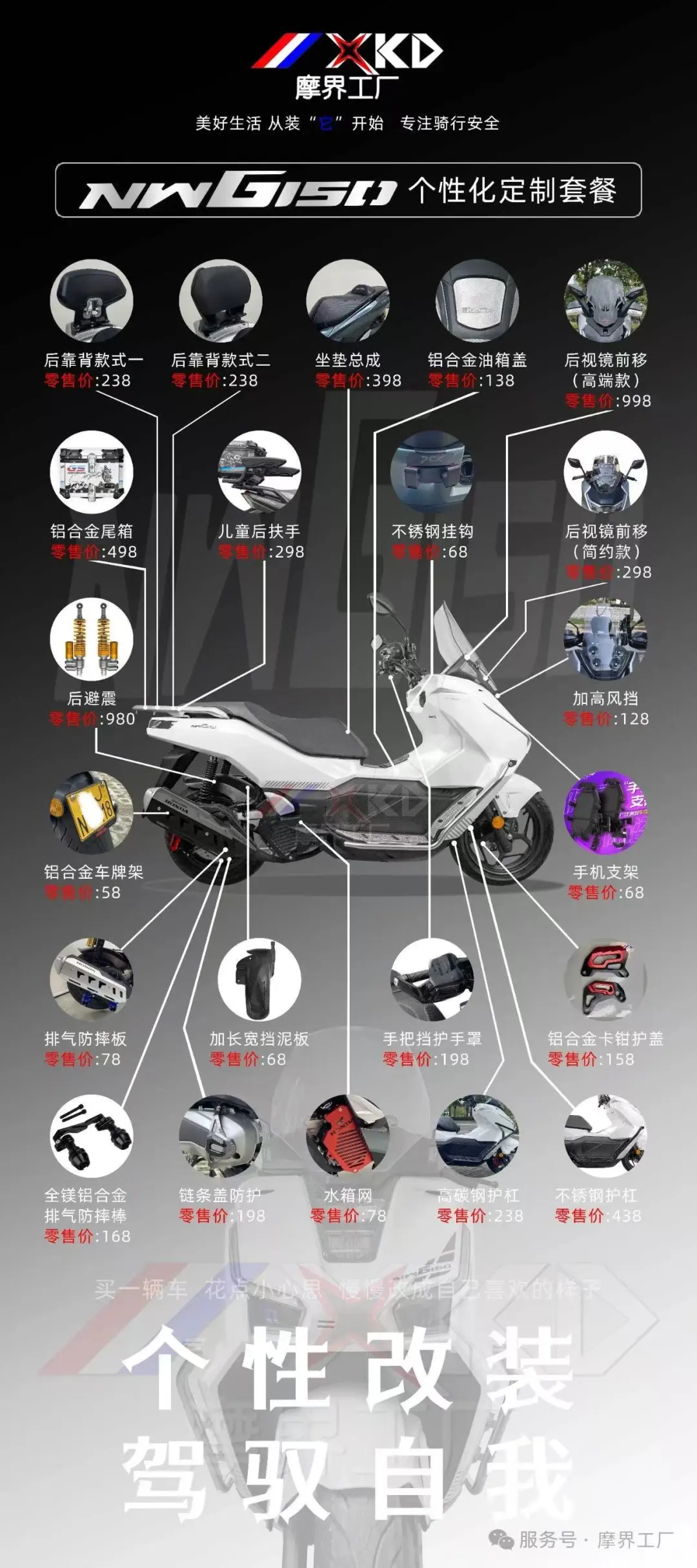 最近很火的几款踏板车，全车升级如图