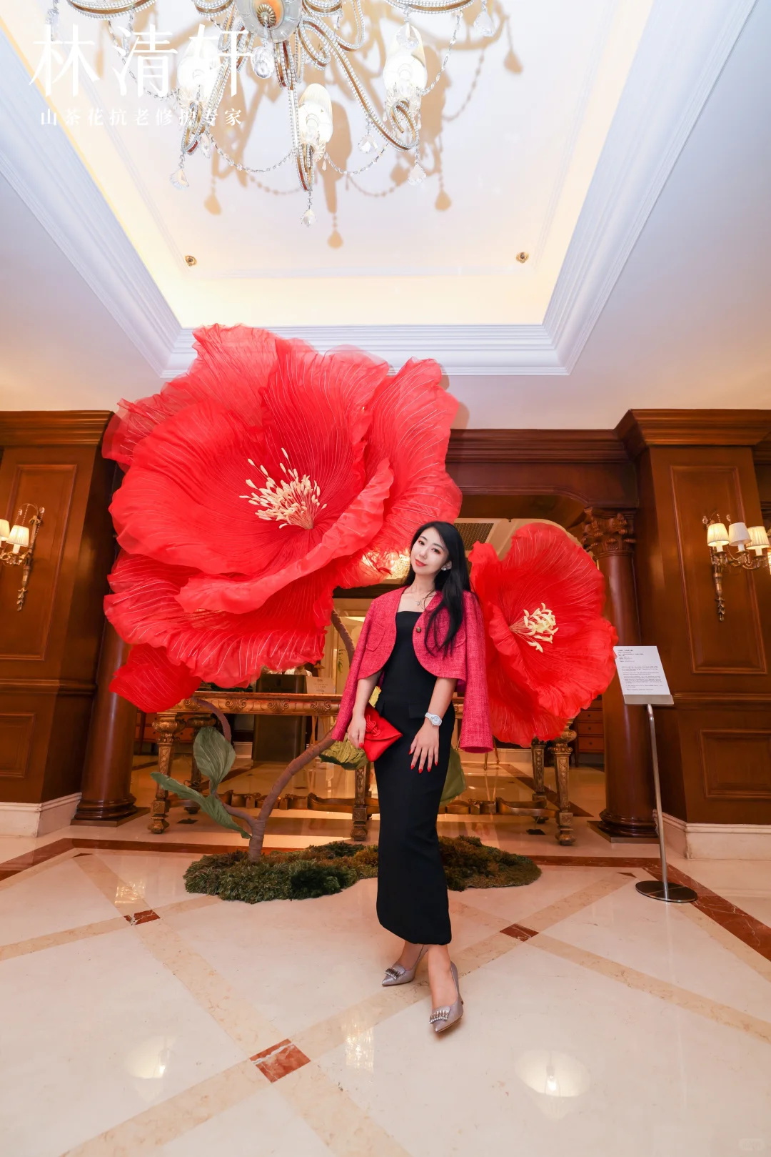 灵动|巨物山茶花装置|北京丽思卡尔顿酒店