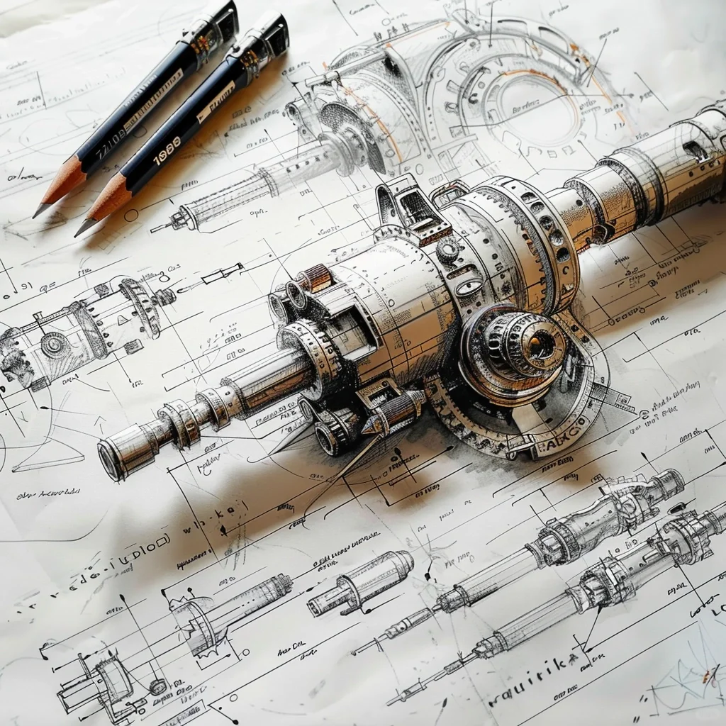 AI精密机械设计图，机械设计