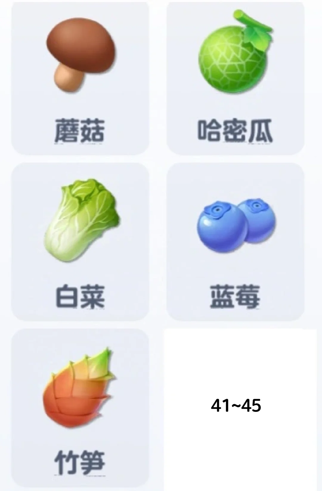 蛋仔农场31~100级作物