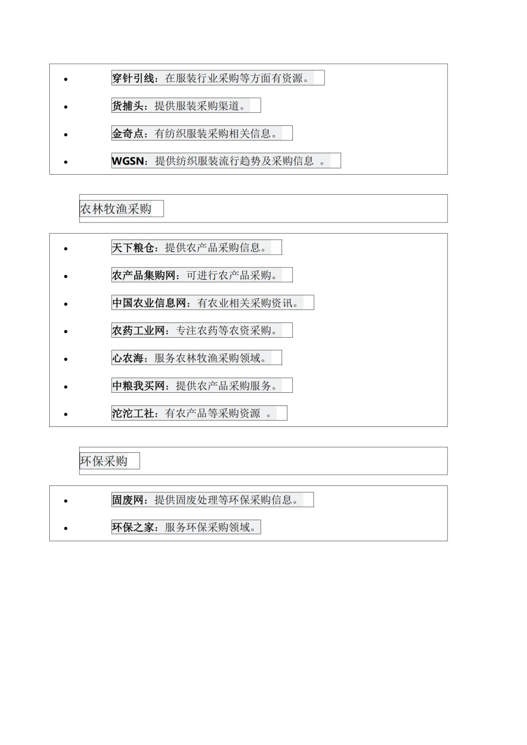 采购行业所需要网址大全
