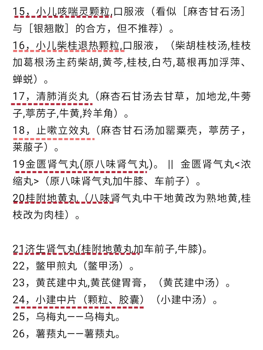 市面上 根据古经方制成的中成药 汇总