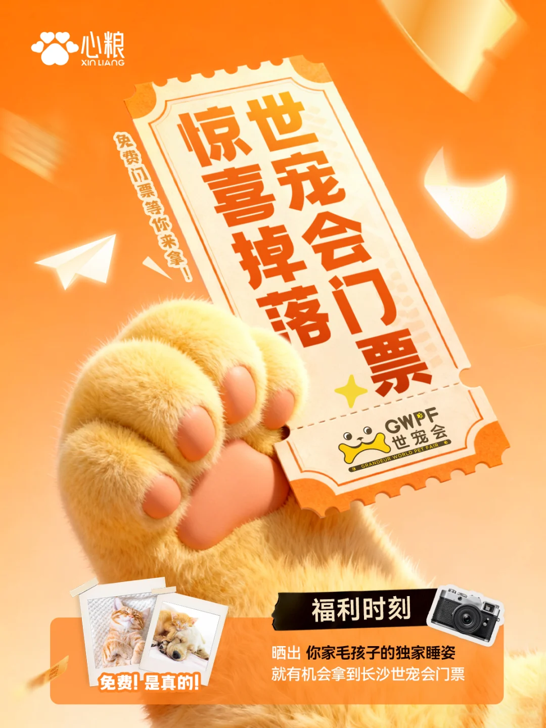 【心粮宠粉福利】?长沙世宠会门票免费抽