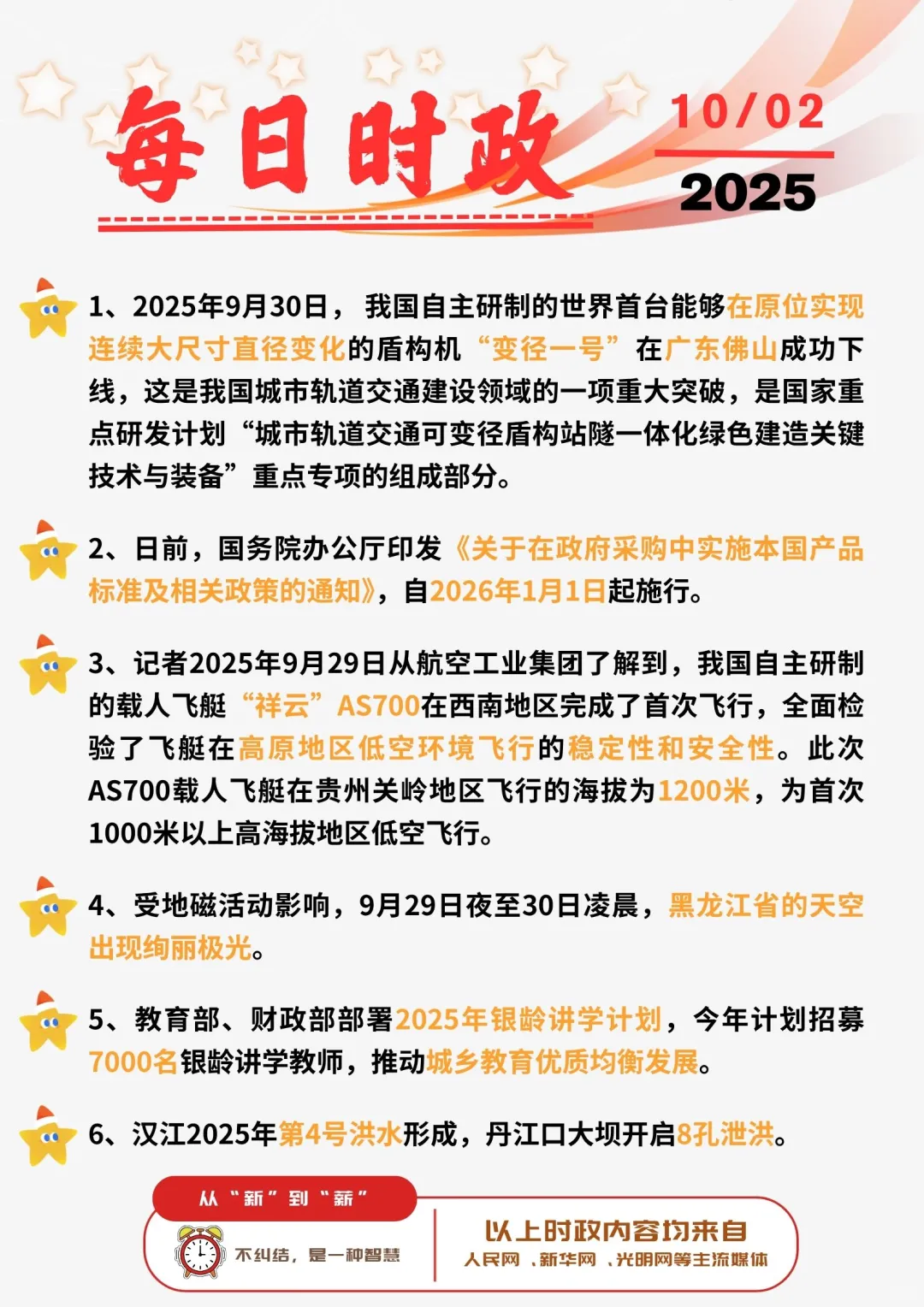 ?每日时政打卡 | 2025年10月2日
