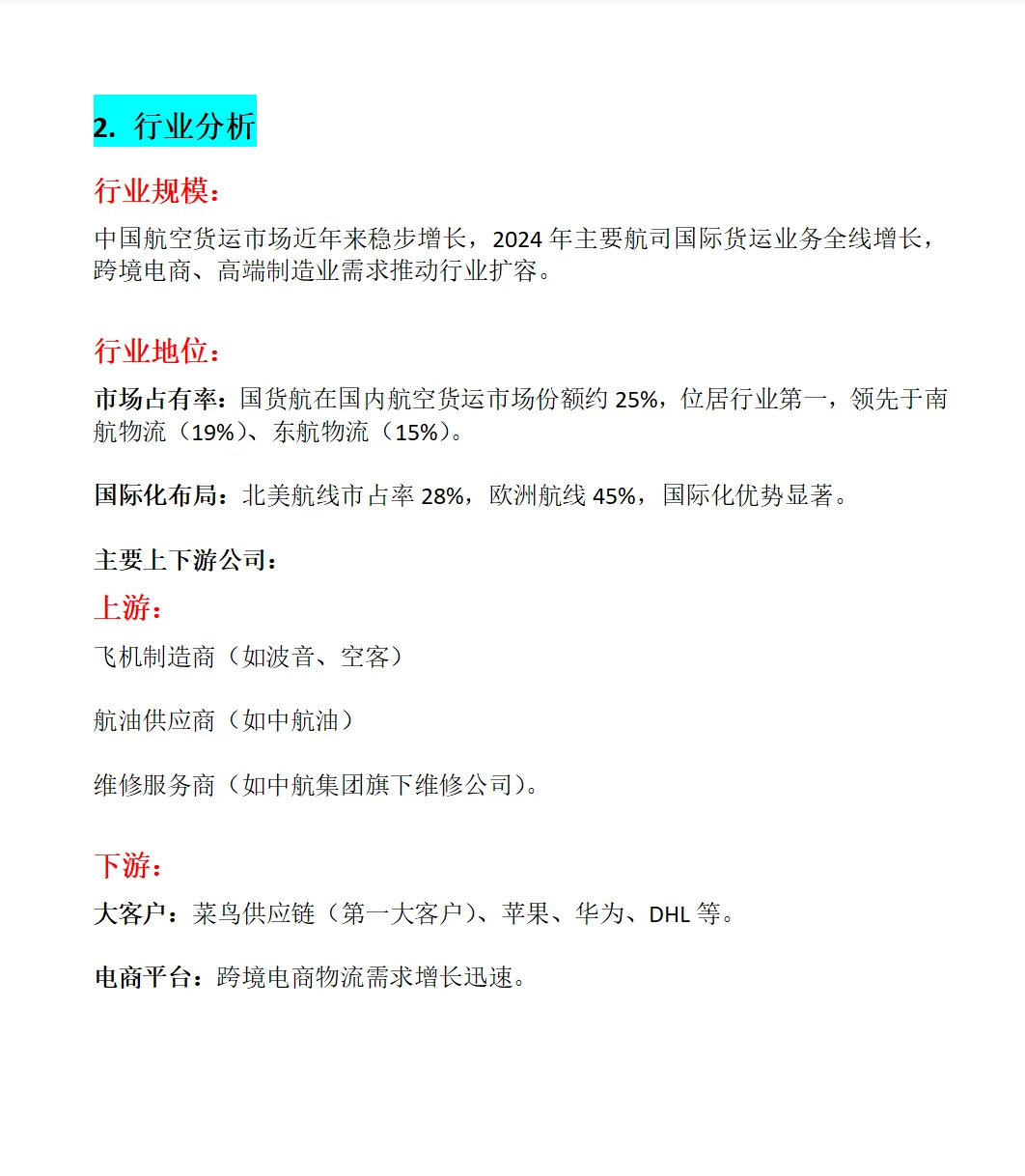 国货航深度分析