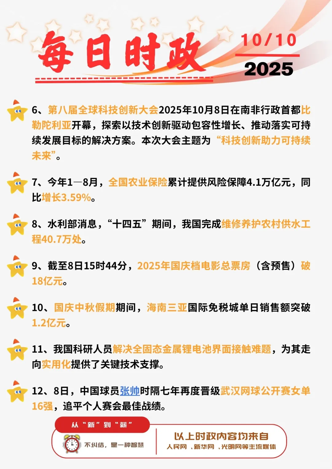 ?每日时政打卡 | 2025年10月10日