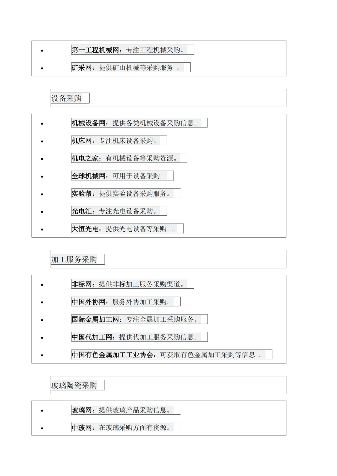 采购行业所需要网址大全