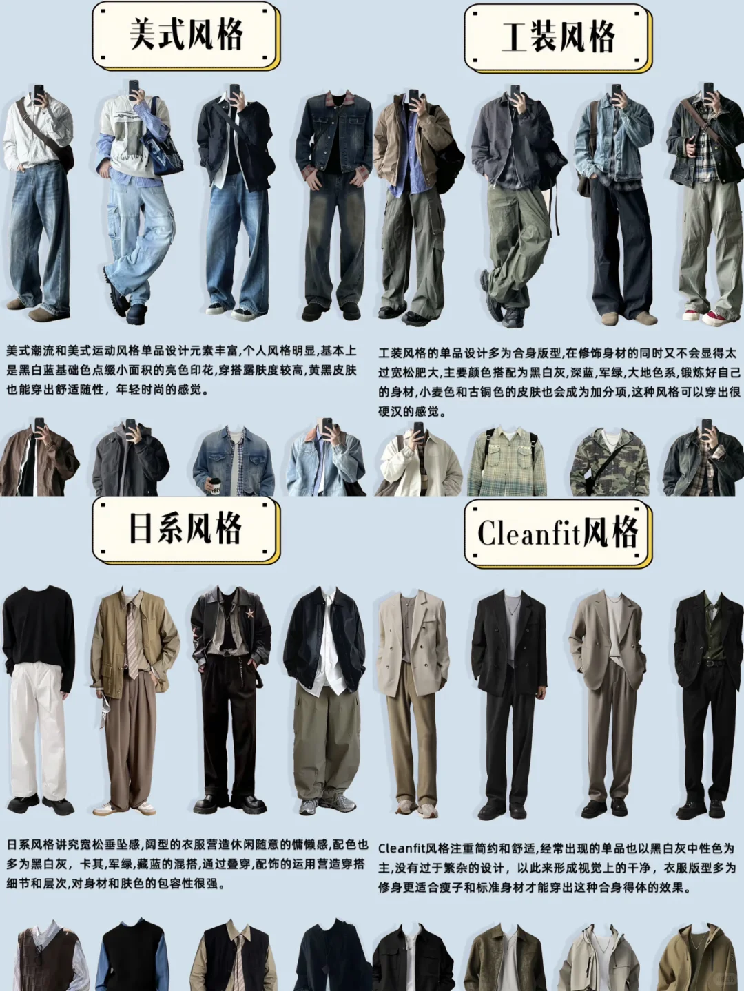 适合男生穿搭的四种风格✅简单干净