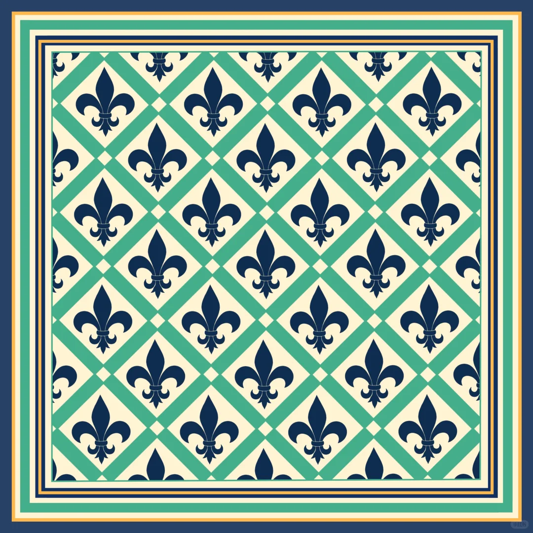 《鸢尾纹章》丝巾设计