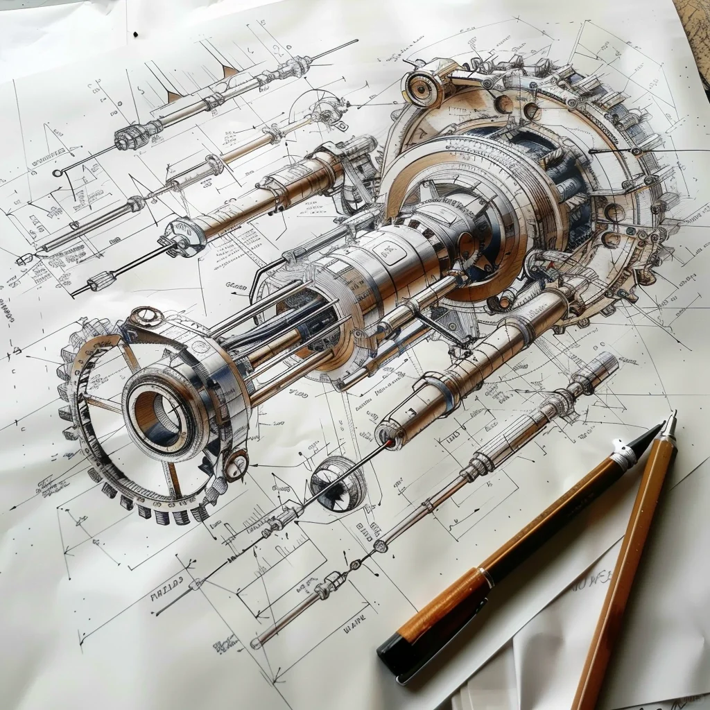 AI精密机械设计图，机械设计