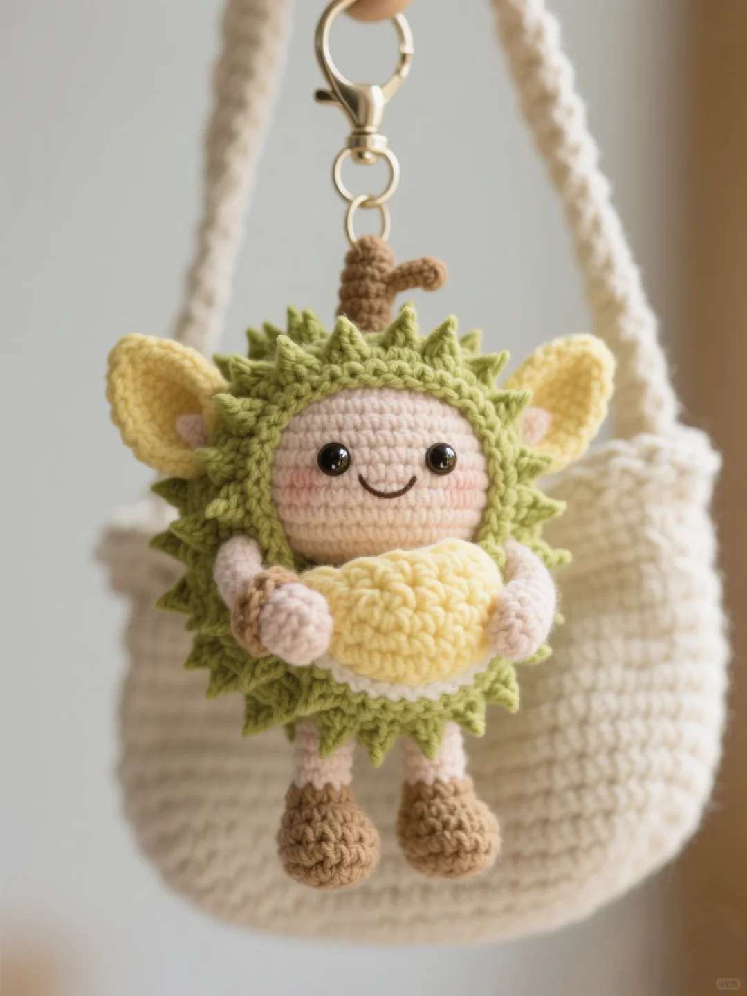 每天一个设计—榴莲钩织挂件