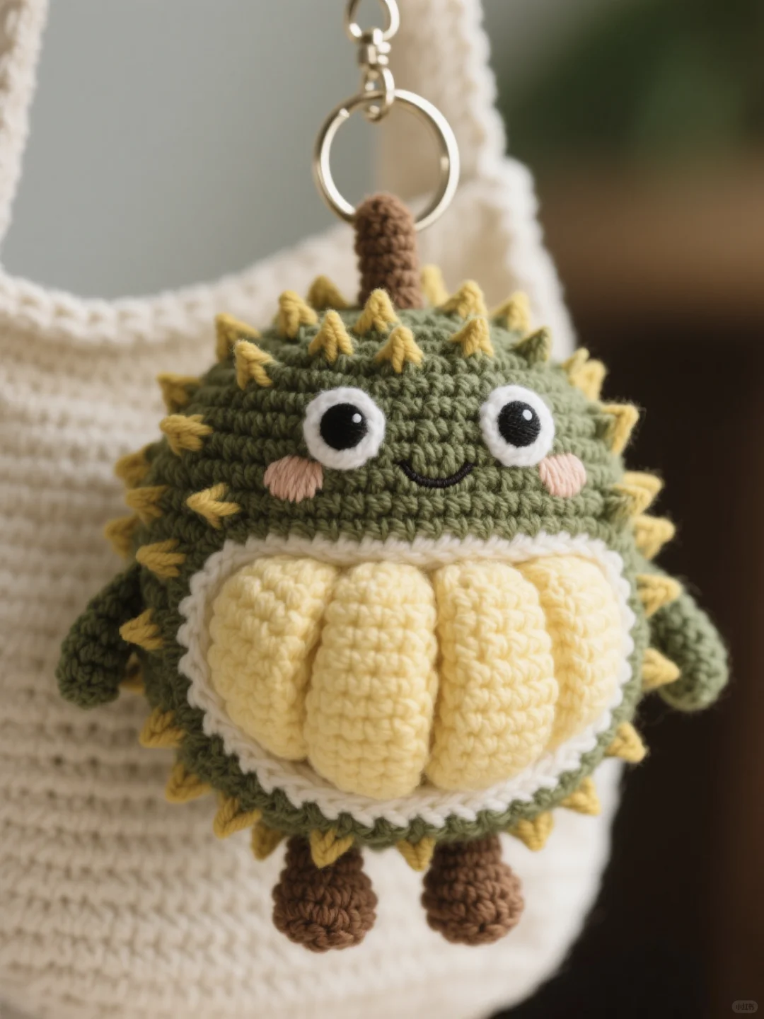 每天一个设计—榴莲钩织挂件