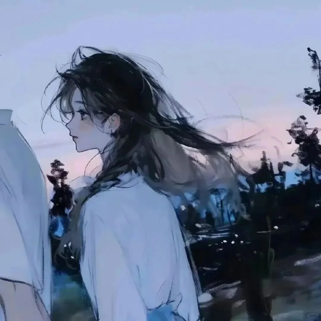 浪漫情头｜发丝缠过晚风里