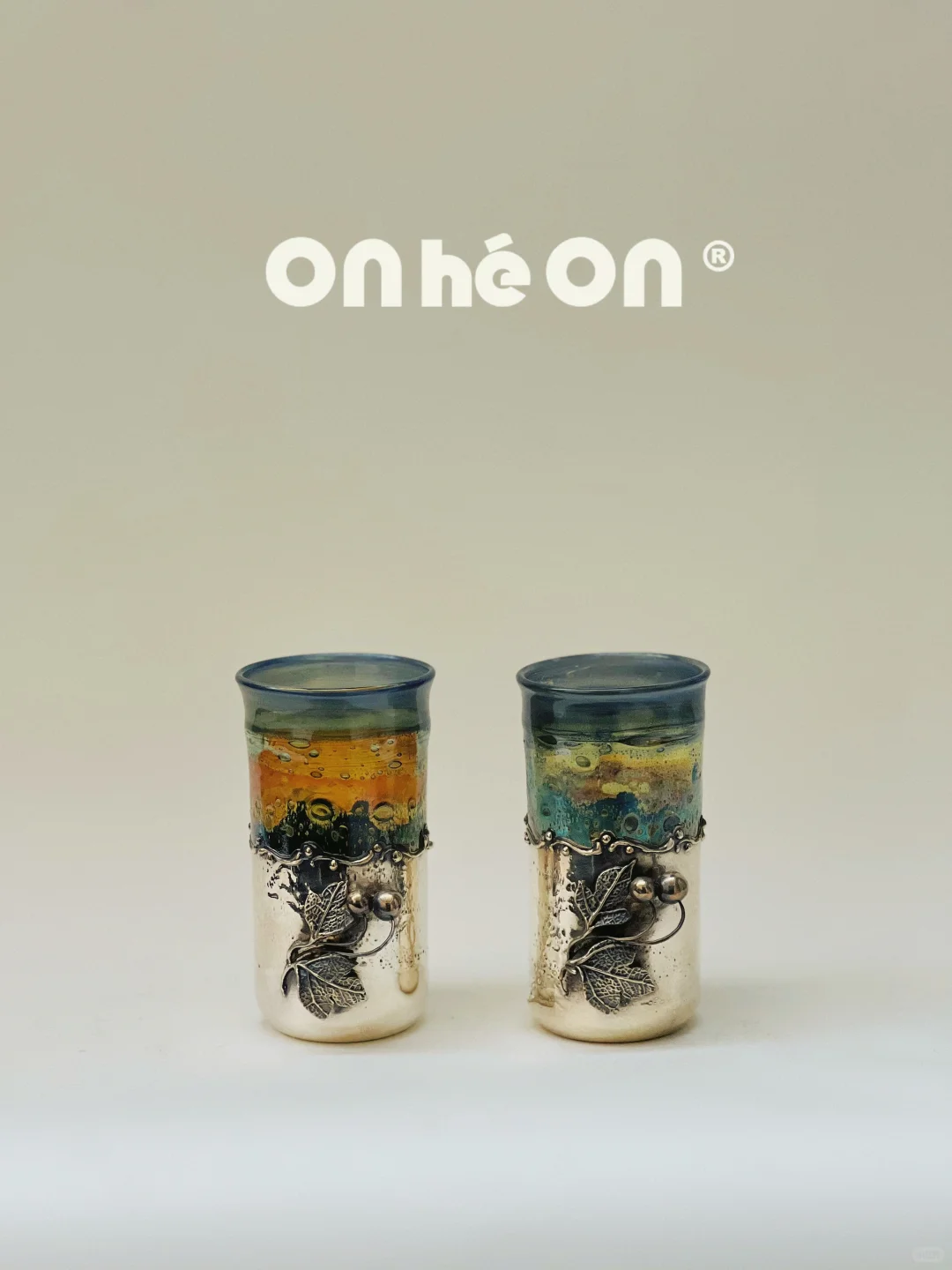 onhéon｜玻璃与银制结合的稀有杯子一组