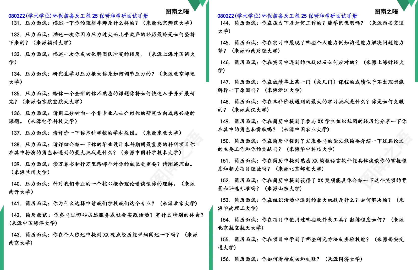 25保研0802Z2(学术学位)环保装备及工程真题题库参考答案