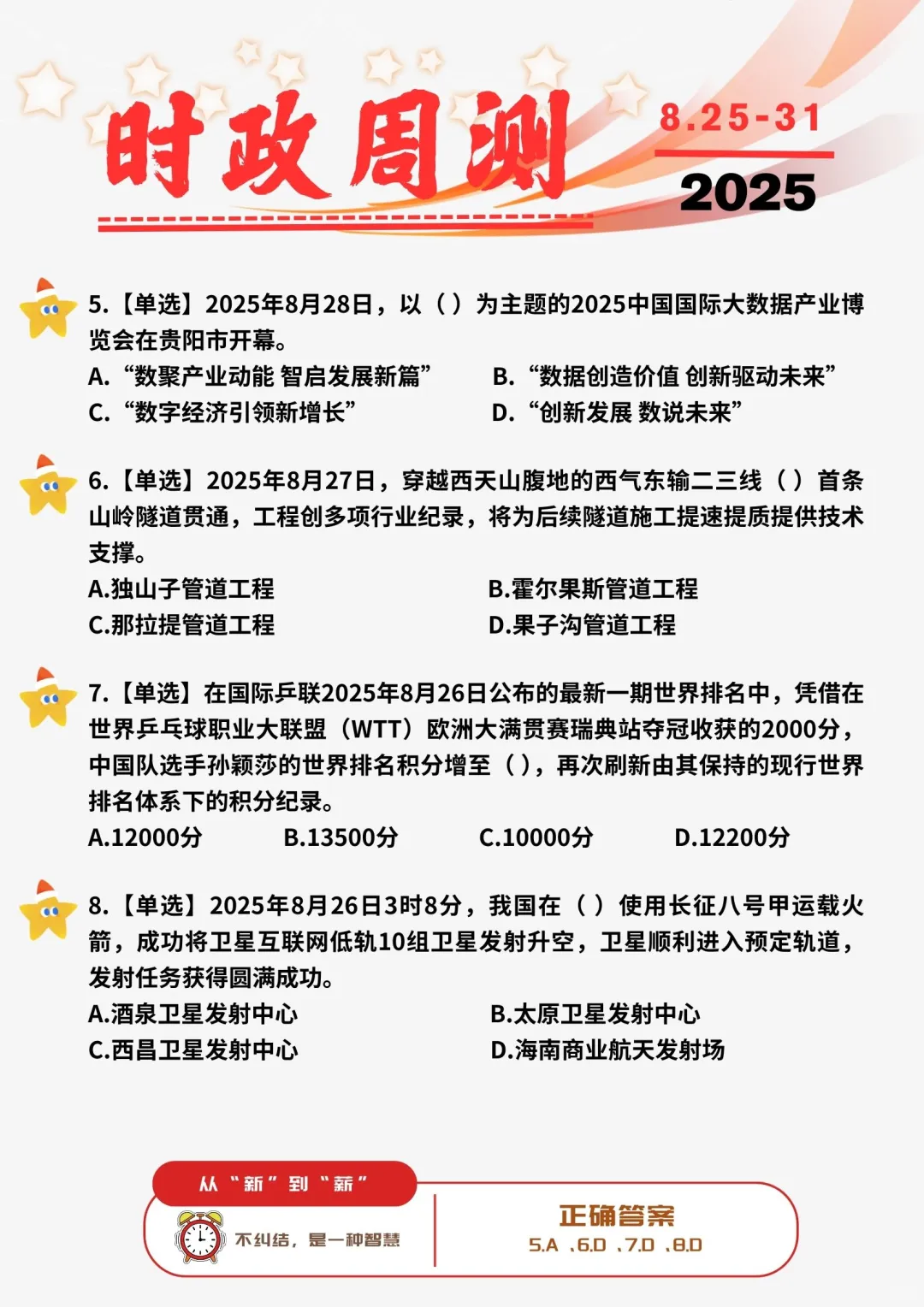 ?每周时政打卡 | 2025年8月25日--31日