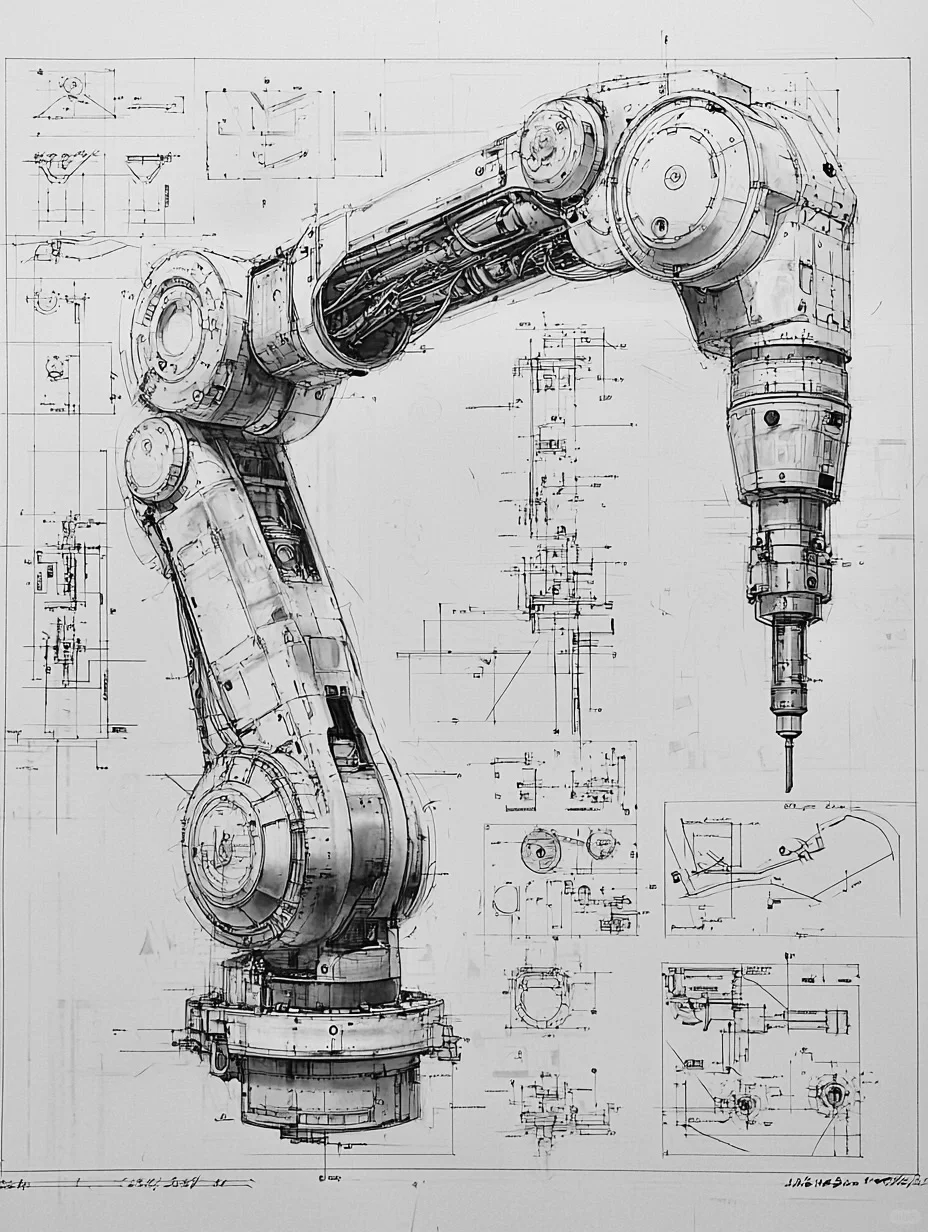 流水线机械臂·产品设计线稿［咒语］