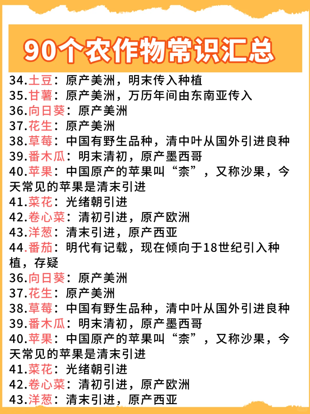 90个农作物常识汇总