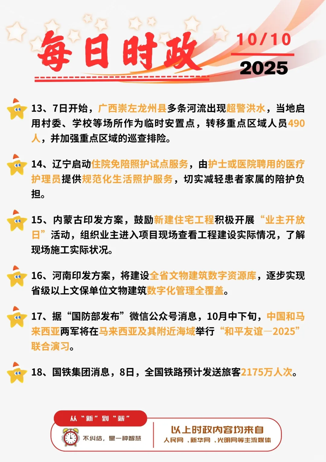 ?每日时政打卡 | 2025年10月10日