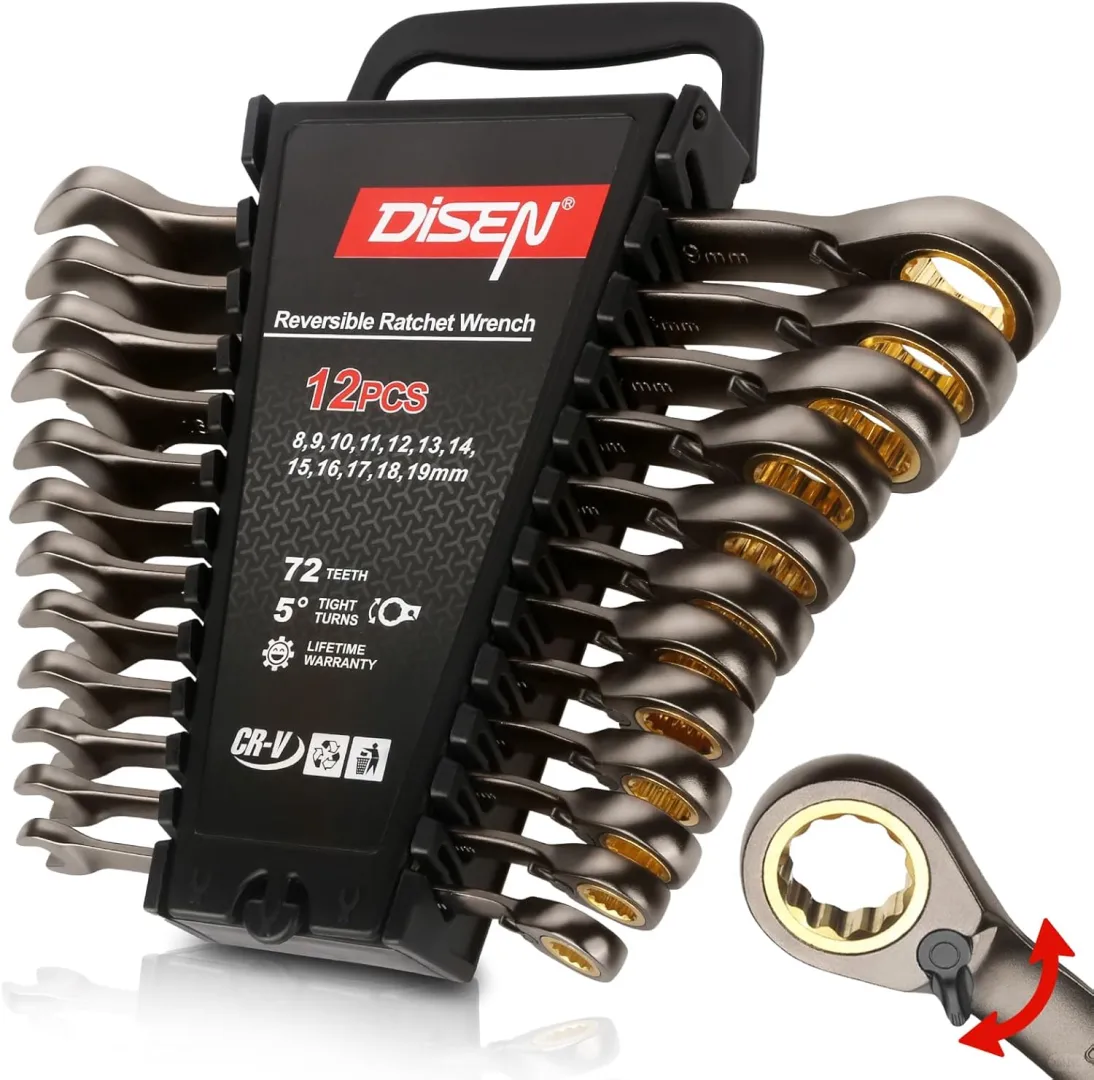 ?DISEN｜黑镍棘轮双向两用扳手12件套