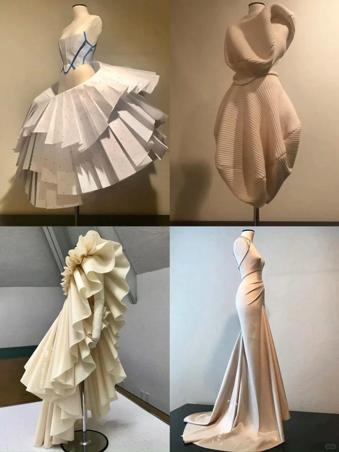 荷叶边和褶皱元素技法在白胚布上的完美呈现