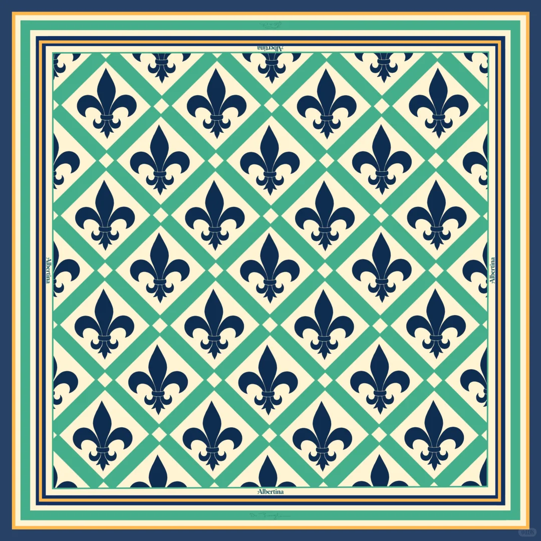 《鸢尾纹章》丝巾设计