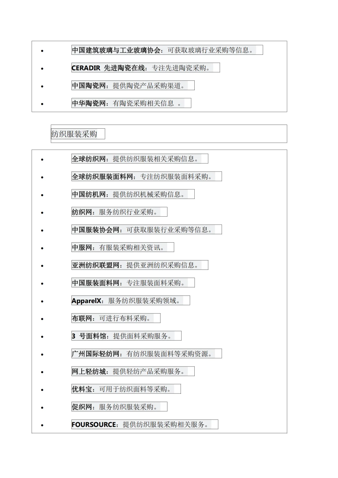 采购行业所需要网址大全