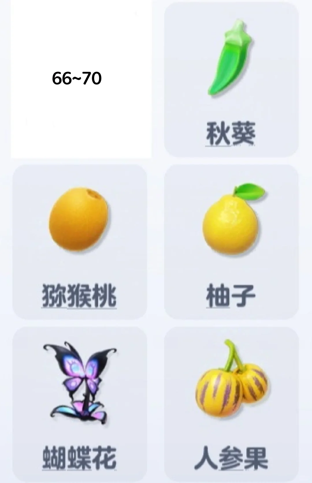 蛋仔农场31~100级作物